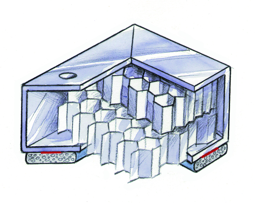 Afbeelding 3. Speciaal panelen met een honingraatstructuur worden ingezet om ventilatieopeningen voor straling te dichten.