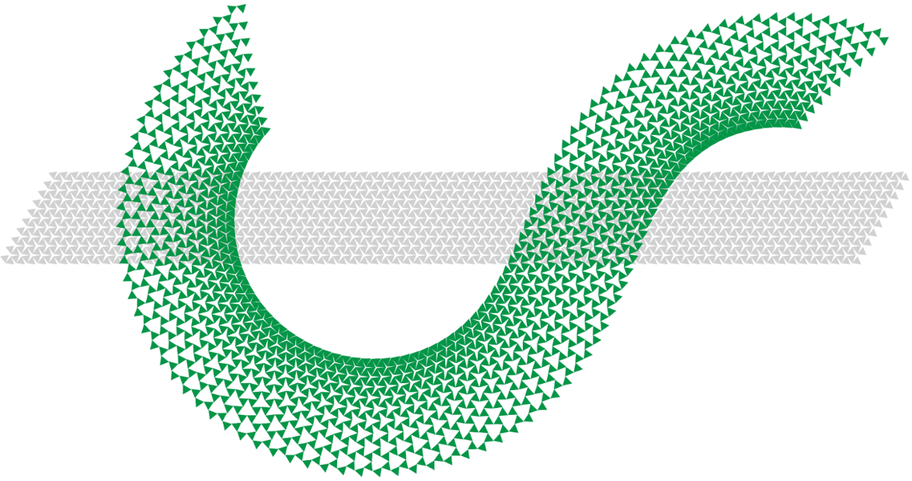 Een conforme vervorming van het Kagome-metamateriaal laat zien dat er drastisch verschillende mogelijkheden zijn.